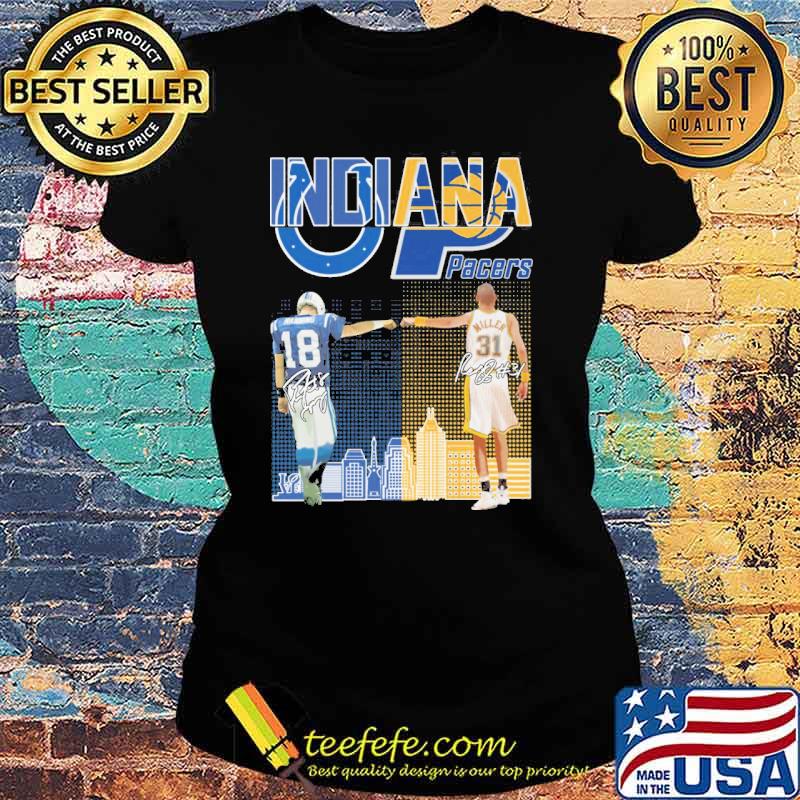 Indianapolis Colts Pacers Manning Miller signatures s Ladies tee Indianapolis Colts Pacers Manning Miller signatures s Ladies tee