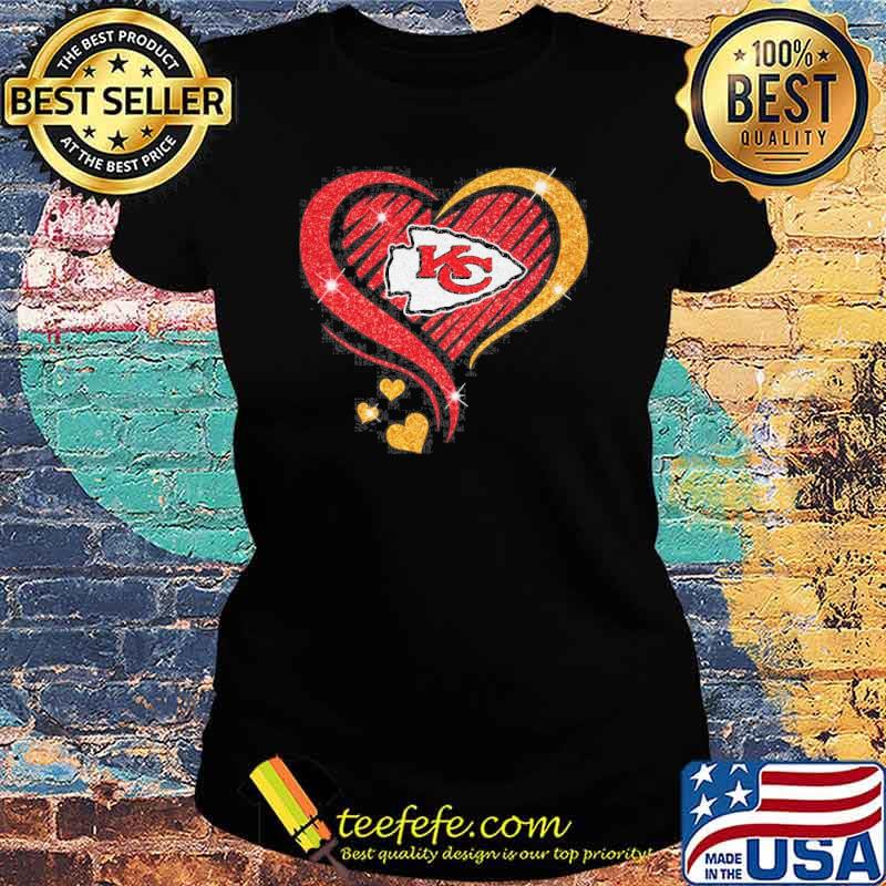 Kansas city Chiefs heart diamond love s Ladies tee Kansas city Chiefs heart diamond love s Ladies tee