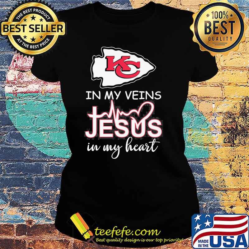 Chiefs in my veins jesus in my heart Kansas City Chiefs tshirt