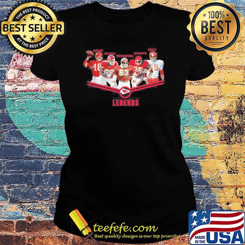 Kansas city Chiefs legends football signatures s Ladies tee Kansas city Chiefs legends football signatures s Ladies tee