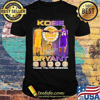 Kobe Bryant Lakers champions NBA finals thank you for memories signature shirt