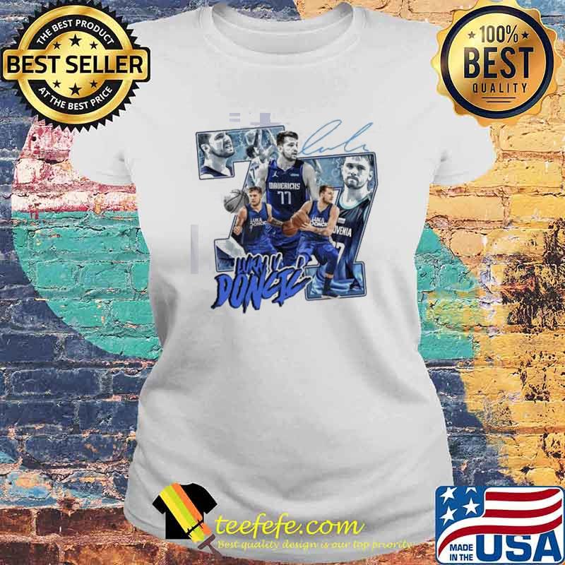 Luka Doncic 77 Dallas Mavericks Basketball signature Shirt Laides tee Luka Doncic 77 Dallas Mavericks Basketball signature Shirt Laides tee