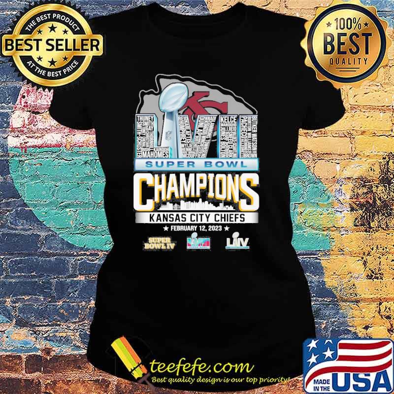 LVII Super bowl champions Kansas city Chiefs February 12,2023 s Ladies tee LVII Super bowl champions Kansas city Chiefs February 12,2023 s Ladies tee