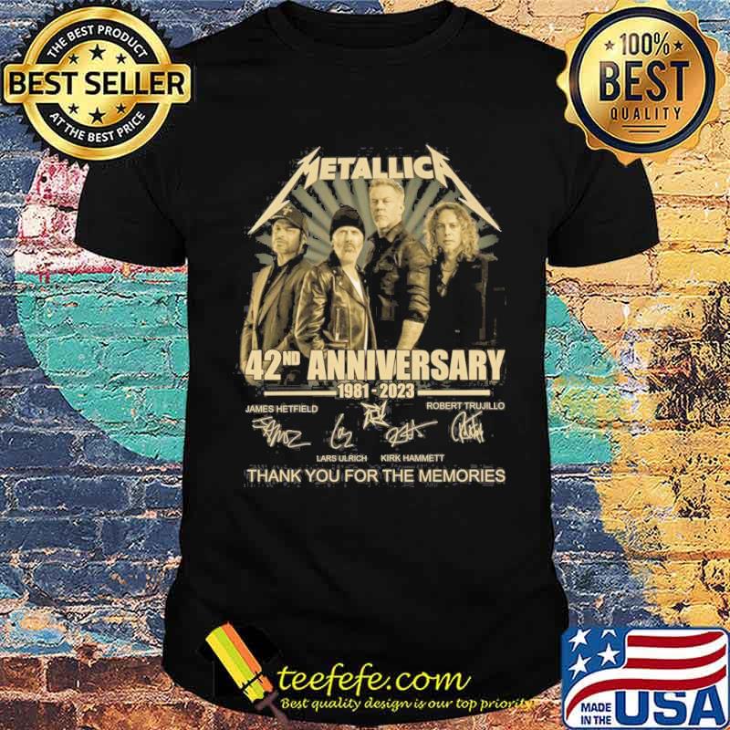 Metallic 42nd anniversary 1981-2023 tahnk you for the memories signatures s Unisex Metallic 42nd anniversary 1981-2023 tahnk you for the memories signatures s Unisex