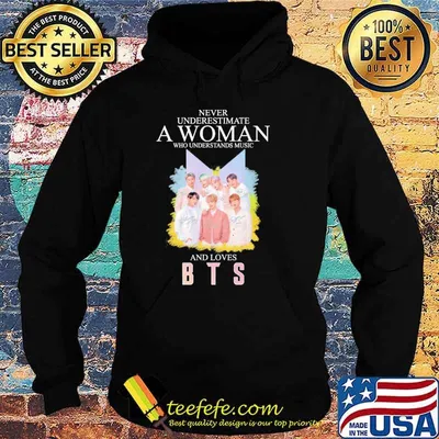 Never underestimate a woman who understands music and loves BTS signatures shirt