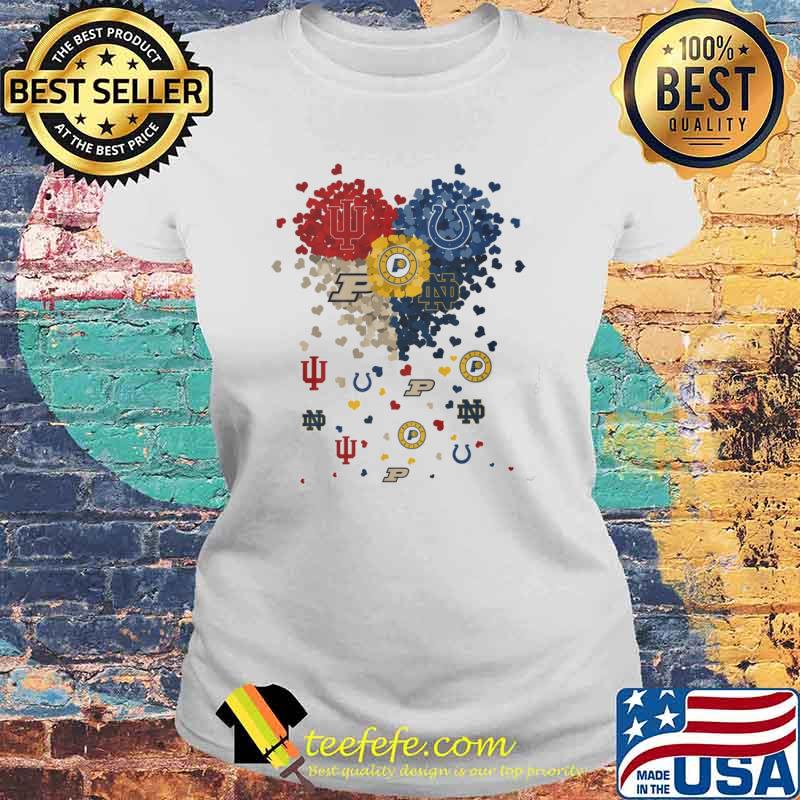 Notre Dame High School Indiana Pacers Indianapolis Colts Indiana Hoosiers Purdue University heart s Laides tee Notre Dame High School Indiana Pacers Indianapolis Colts Indiana Hoosiers Purdue University heart s Laides tee
