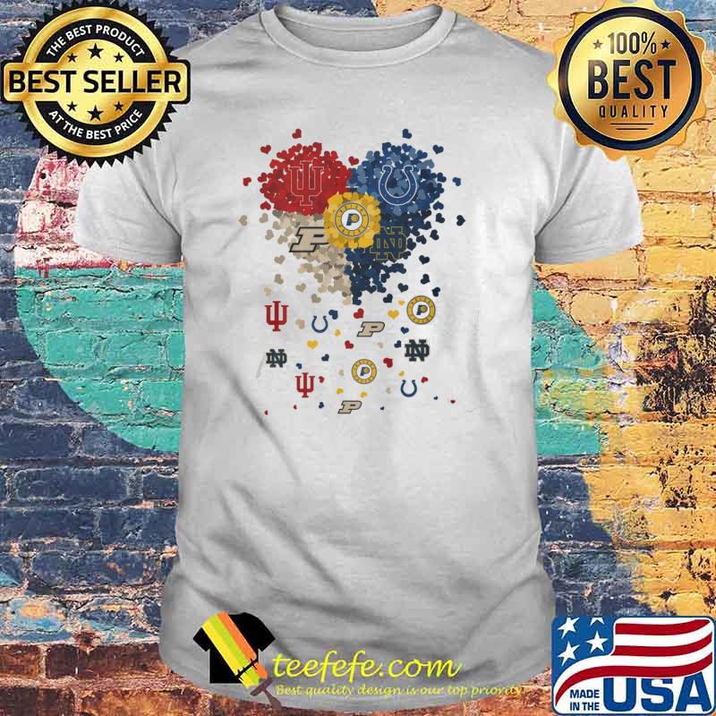 Notre Dame High School Indiana Pacers Indianapolis Colts Indiana Hoosiers Purdue University heart shirt