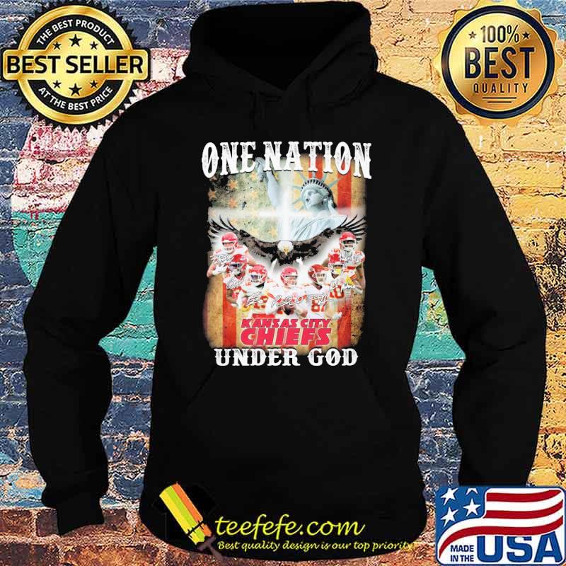 One nation under god Kansas city Chiefs signatures America flag shirt