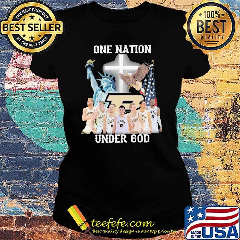 One nation under god Purdue America flag s Ladies tee One nation under god Purdue America flag s Ladies tee