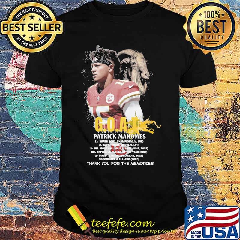 Patrick Mahomes goat super bowl champion thank you for the memories s Unisex Patrick Mahomes goat super bowl champion thank you for the memories s Unisex