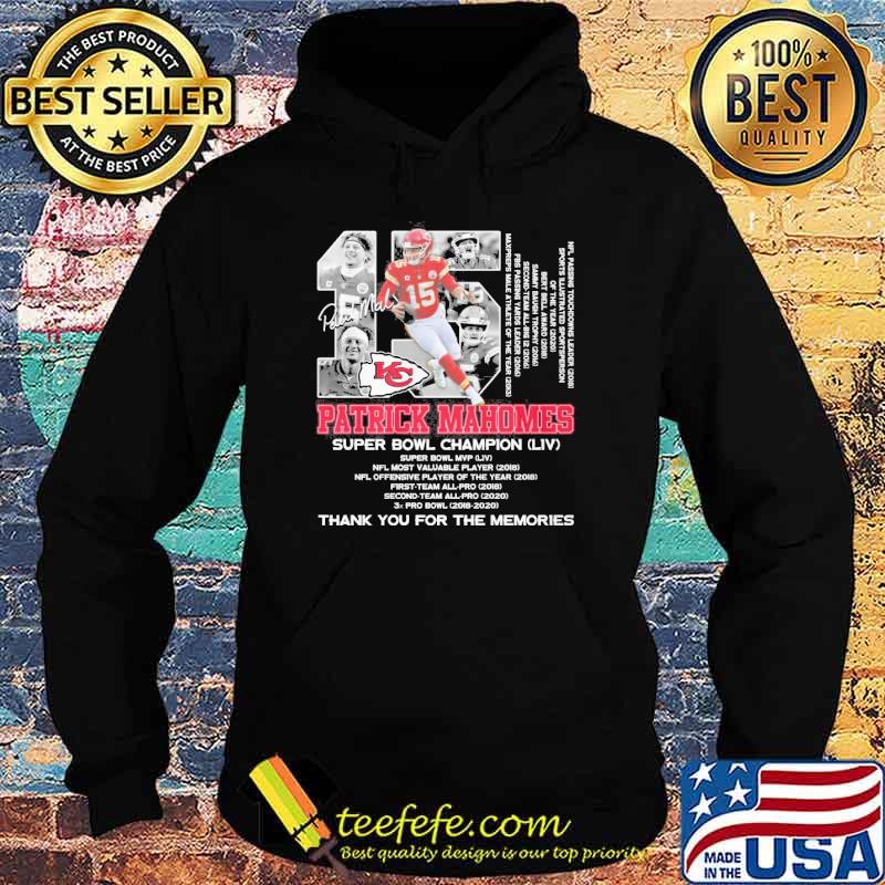 Patrick Mahomes super Bowl champion LIV thank you for the memories signature s Hoodie Patrick Mahomes super Bowl champion LIV thank you for the memories signature s Hoodie