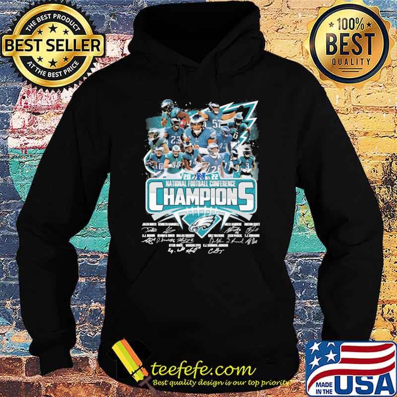 Official NFC Philadelphia Eagles team 2022 National Football Conference  Champions signatures shirt, hoodie, sweater, long sleeve and tank top