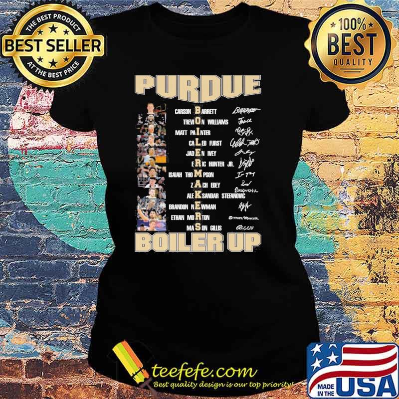 Purdue Boiler up Makers Carron Barrett Trevion Williams signatures s Ladies tee Purdue Boiler up Makers Carron Barrett Trevion Williams signatures s Ladies tee