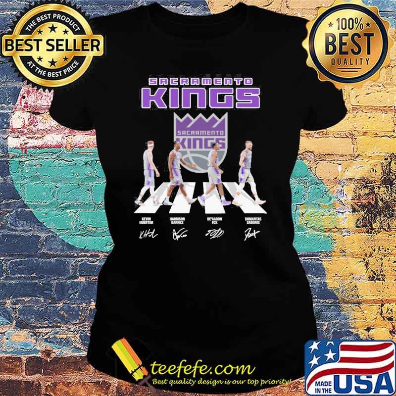 Sacramento Kings Walking Abbey Road Kevin Huerter signatures s Ladies tee Sacramento Kings Walking Abbey Road Kevin Huerter signatures s Ladies tee