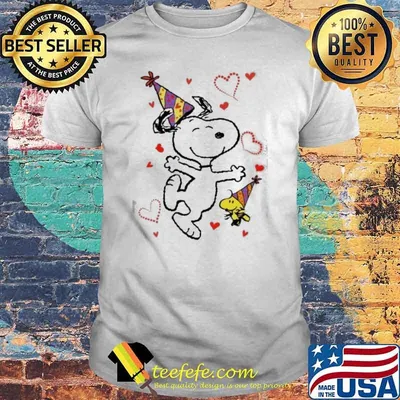Snoopy and woodstock happy birthday shirt
