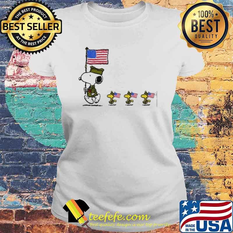 Snoopy and woodstocks Veteran American flag s Laides tee Snoopy and woodstocks Veteran American flag s Laides tee
