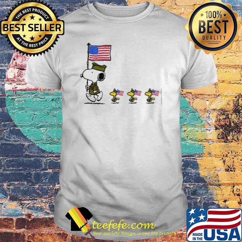 Snoopy and woodstocks Veteran American flag shirt