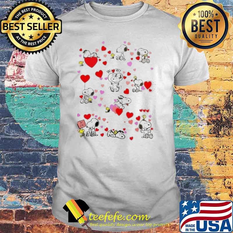Snoopy love heart and woodstock shirt