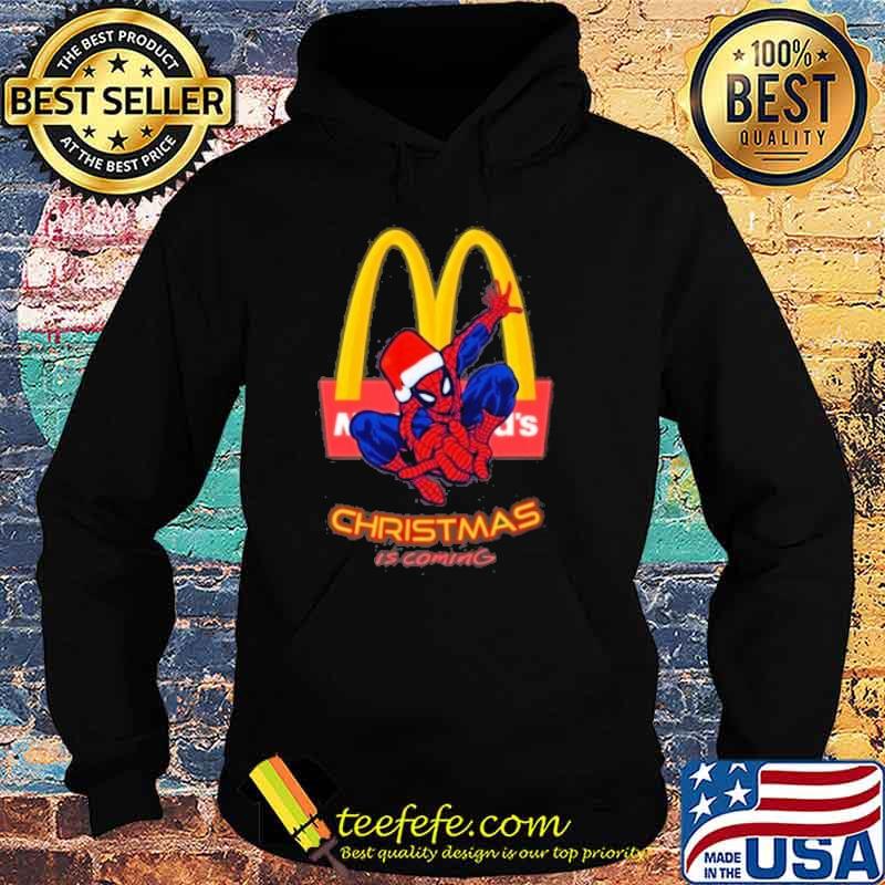 Spiderman christmas is coming McDonald's shirt Spiderman christmas is coming McDonald's shirt