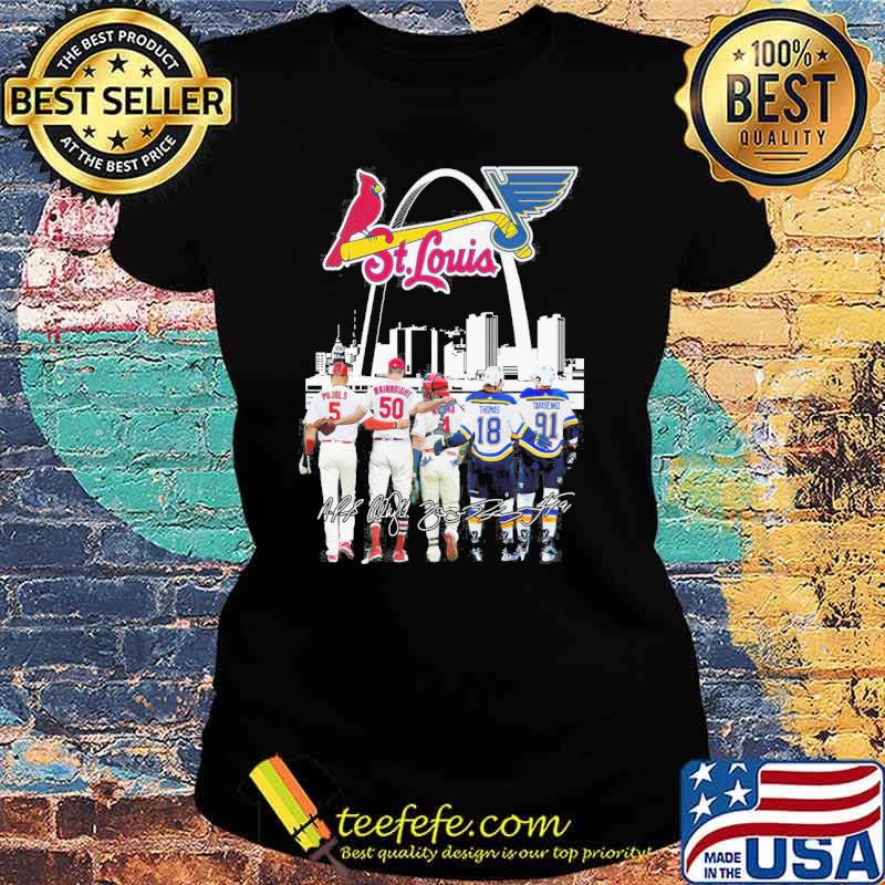 St. Louis Cardinals and St. Louis Blues signatures s Ladies tee St. Louis Cardinals and St. Louis Blues signatures s Ladies tee