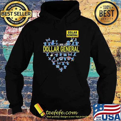Stitch I work at Dollar General sorry heart shirt