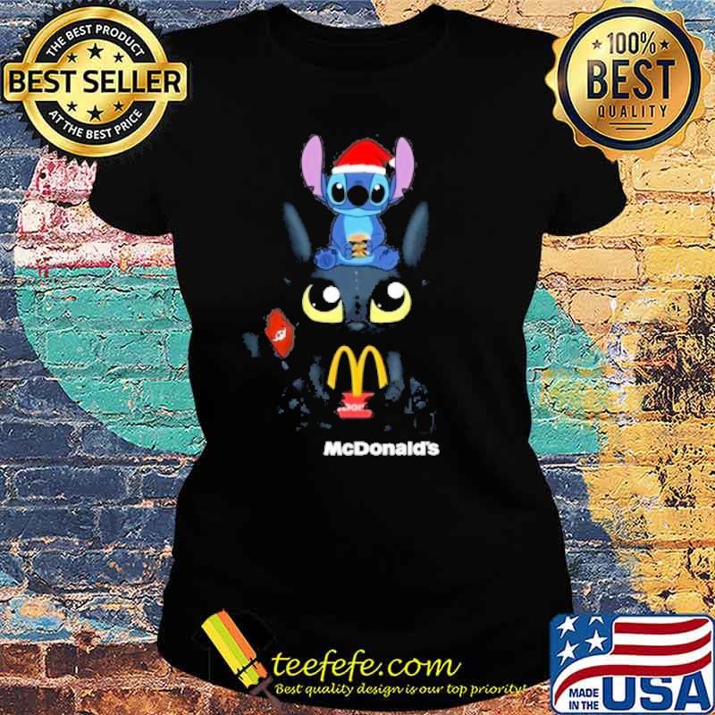 Stitch toothless McDonald's Christmas s Ladies tee Stitch toothless McDonald's Christmas s Ladies tee