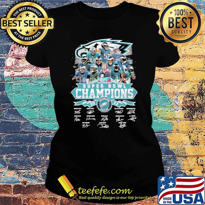 Super Bowl champions Philadelphia Eagles 2023 signatures s Ladies tee Super Bowl champions Philadelphia Eagles 2023 signatures s Ladies tee