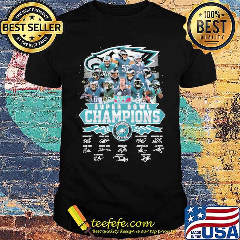 Super Bowl champions Philadelphia Eagles 2023 signatures shirt