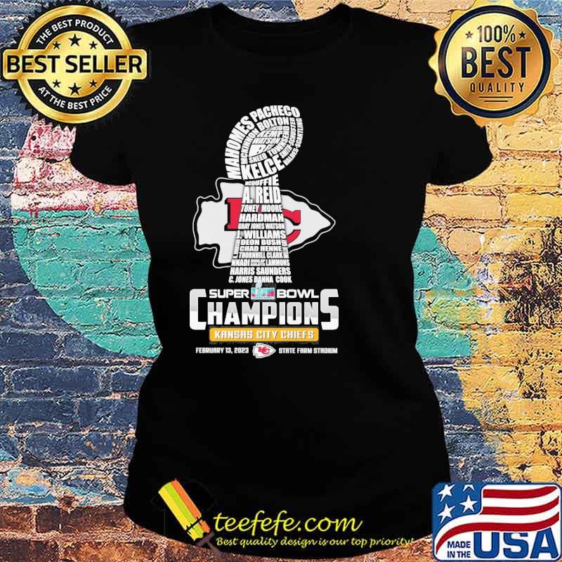 Super Bowl LVII champions Kansas city Chiefs Patrick Mahomes Travis Kelce A. Reid s Ladies tee Super Bowl LVII champions Kansas city Chiefs Patrick Mahomes Travis Kelce A. Reid s Ladies tee