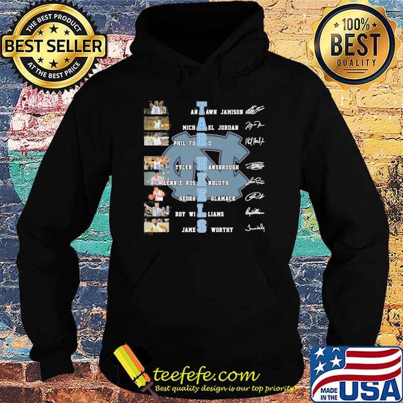 Tar Heels Antawn Jamison Michael Jordan signatures shirt Tar Heels Antawn Jamison Michael Jordan signatures shirt
