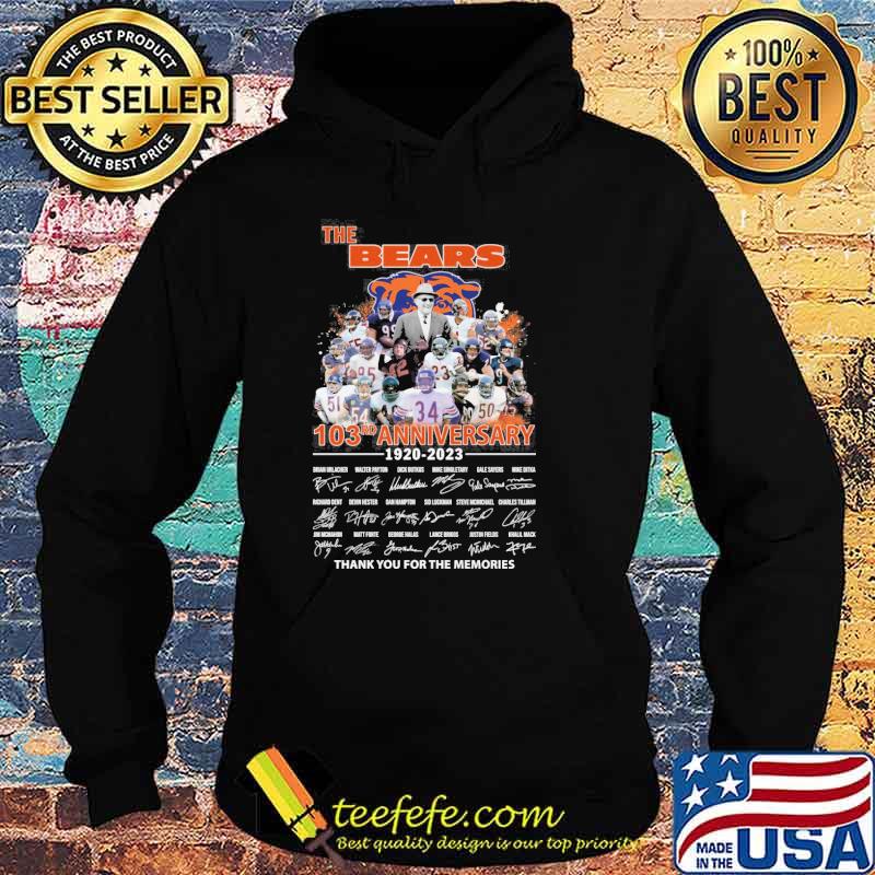 The Chicago Bears 103rd anniversary 1920 2023 thank you for the memories  signatures Chicago Bears shirt, hoodie, longsleeve tee, sweater