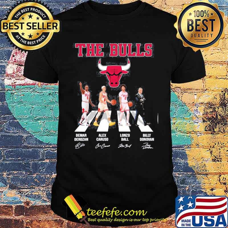 The Bulls Derozan Caruso Ball and Donovan Abbey road signatures shirt