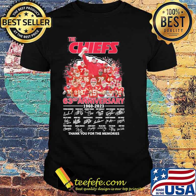 The Chiefs 63rd anniversary 1960-2023 thank you for the memories signatures s Unisex The Chiefs 63rd anniversary 1960-2023 thank you for the memories signatures s Unisex