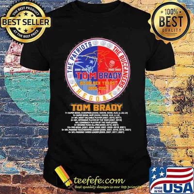 The Patriots The buccaneers the goat Tom Brady 22 golden years 2000-2022 shirt