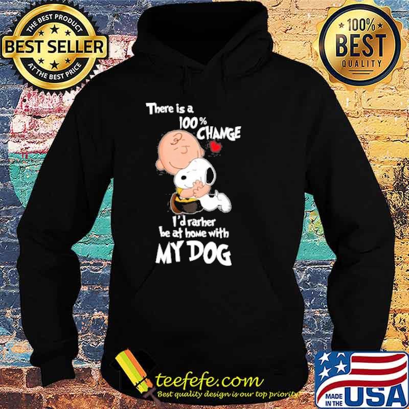 There is a 100% change I'd rarher be at home with my dog snoopy and Charlie Brown s Hoodie There is a 100% change I'd rarher be at home with my dog snoopy and Charlie Brown s Hoodie