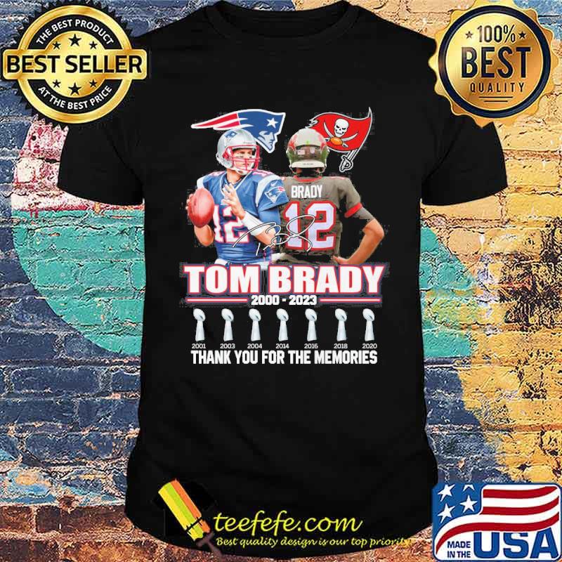 Tom Brady 2000-2023 thank you for the memories signatures shirt