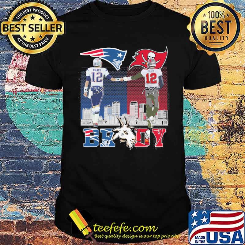 Tom Brady New England Patriots and Tampa Bay Buccaneers signatures shirt