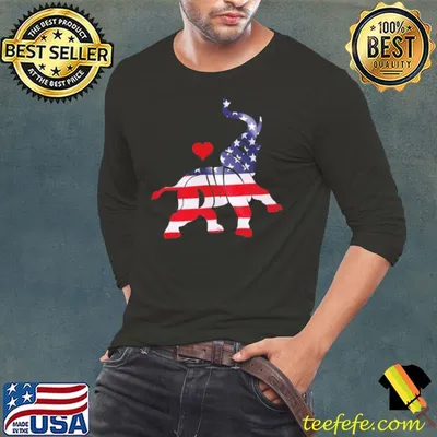 Trump Elephant America flag heart love shirt