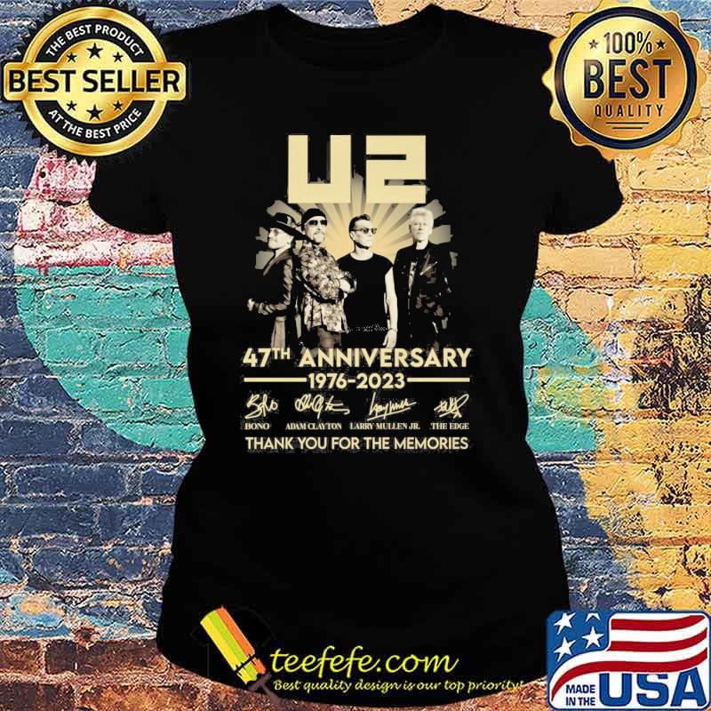 U2 47th anniversary 1976-2023 thank you for the memories signatures s Ladies tee U2 47th anniversary 1976-2023 thank you for the memories signatures s Ladies tee