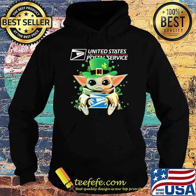 United States Postal Service baby yoda hug USPS St.Patrick's day shirt
