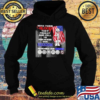 Veteran With Their Blood they fought and fell to preserve our freedom remember our heroes shirt