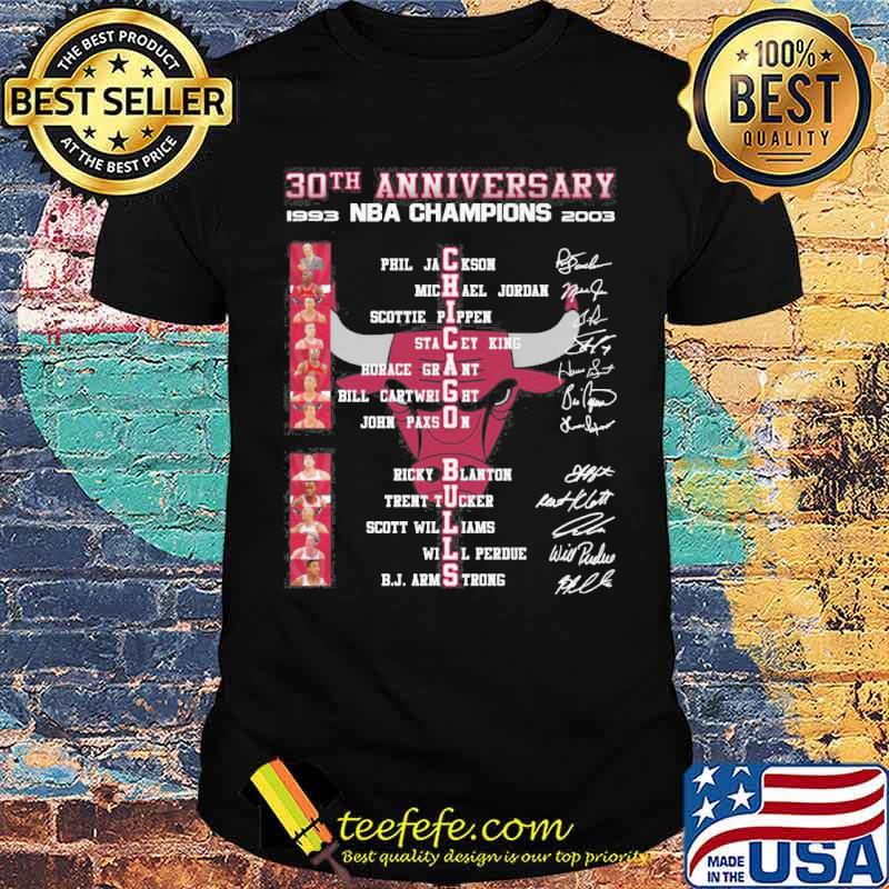 30th anniversary NBA Champions 1993 2003 Chicago Bulls signatures s Unisex 30th anniversary NBA Champions 1993 2003 Chicago Bulls signatures s Unisex