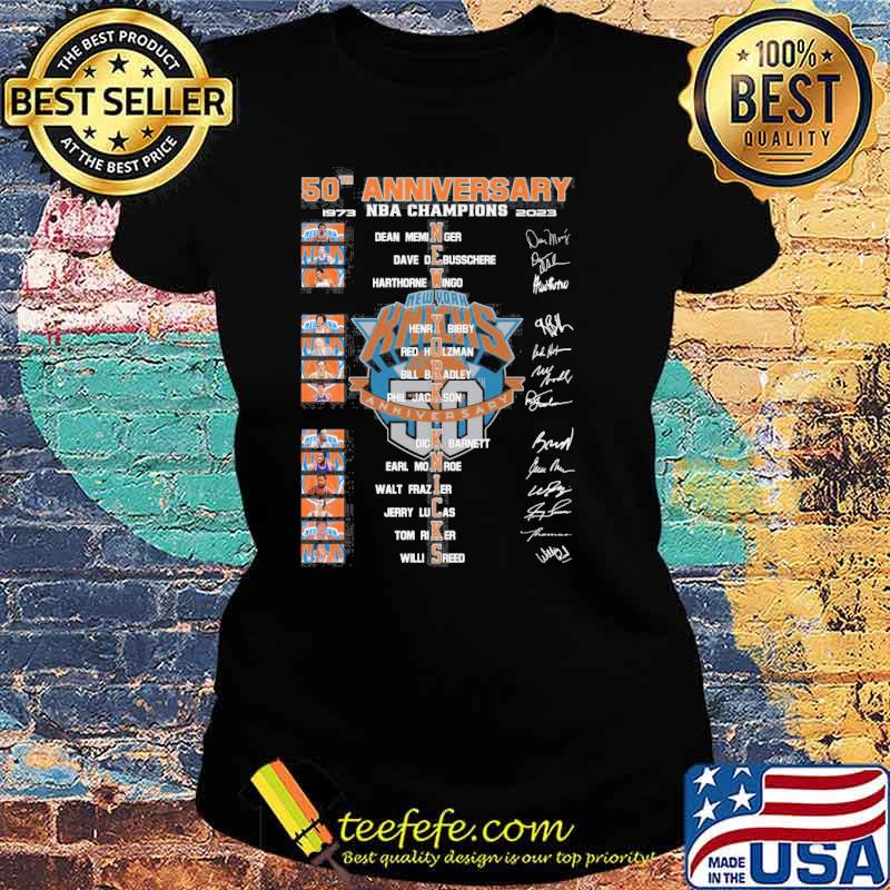 50th anniversary NBA Champions 1973 2023 New York Knicks signatures s Ladies tee 50th anniversary NBA Champions 1973 2023 New York Knicks signatures s Ladies tee
