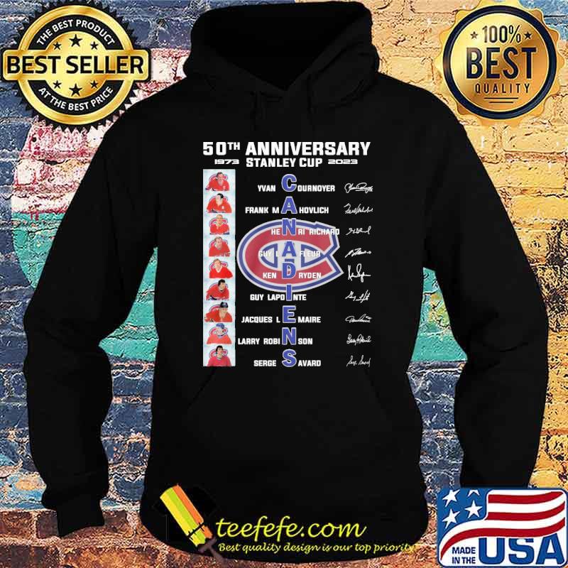 50th anniversary Stanley cup 1973 2023 Canadiens Yvan Cournoyer signatures shirt