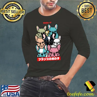 A group of french bulldogs 犬のグループ T-Shirt