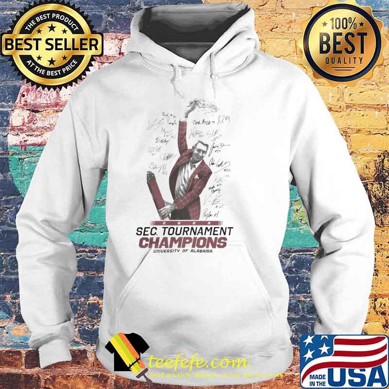 Alabama Basketball Nate Oats 2023 SEC Tournament Champions signatures s Hoodie Alabama Basketball Nate Oats 2023 SEC Tournament Champions signatures s Hoodie