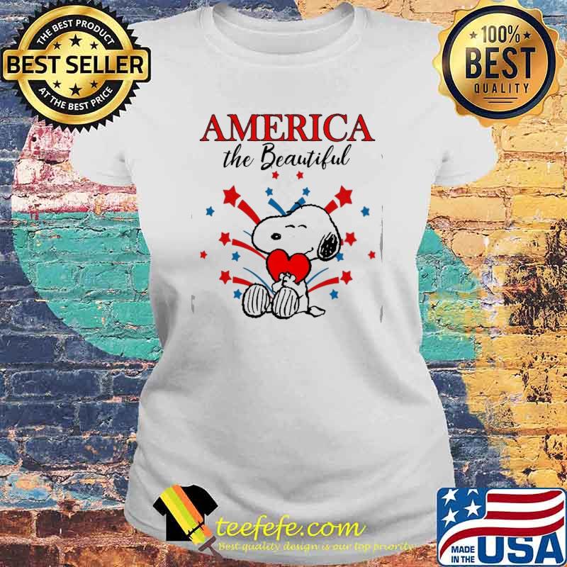 America the beautiful snoopy heart love firework s Laides tee America the beautiful snoopy heart love firework s Laides tee