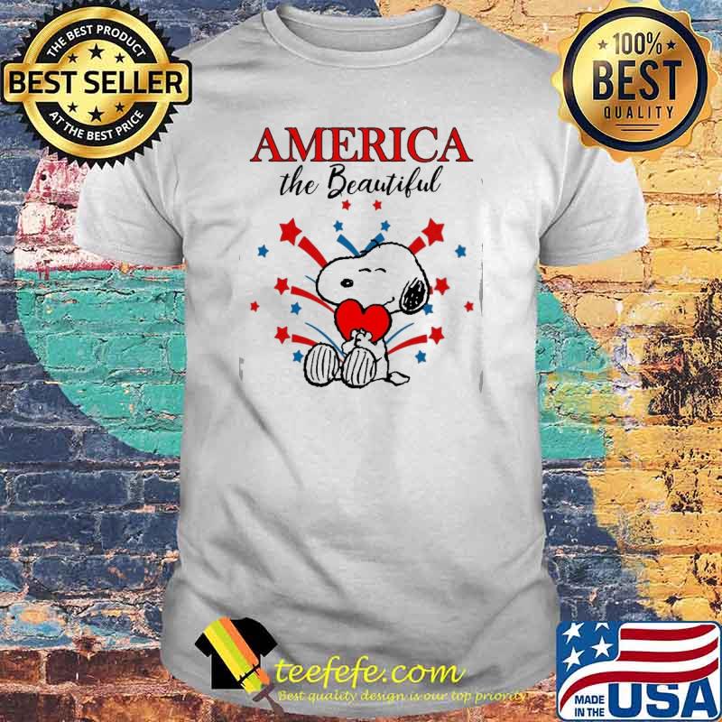 America the beautiful snoopy heart love firework shirt
