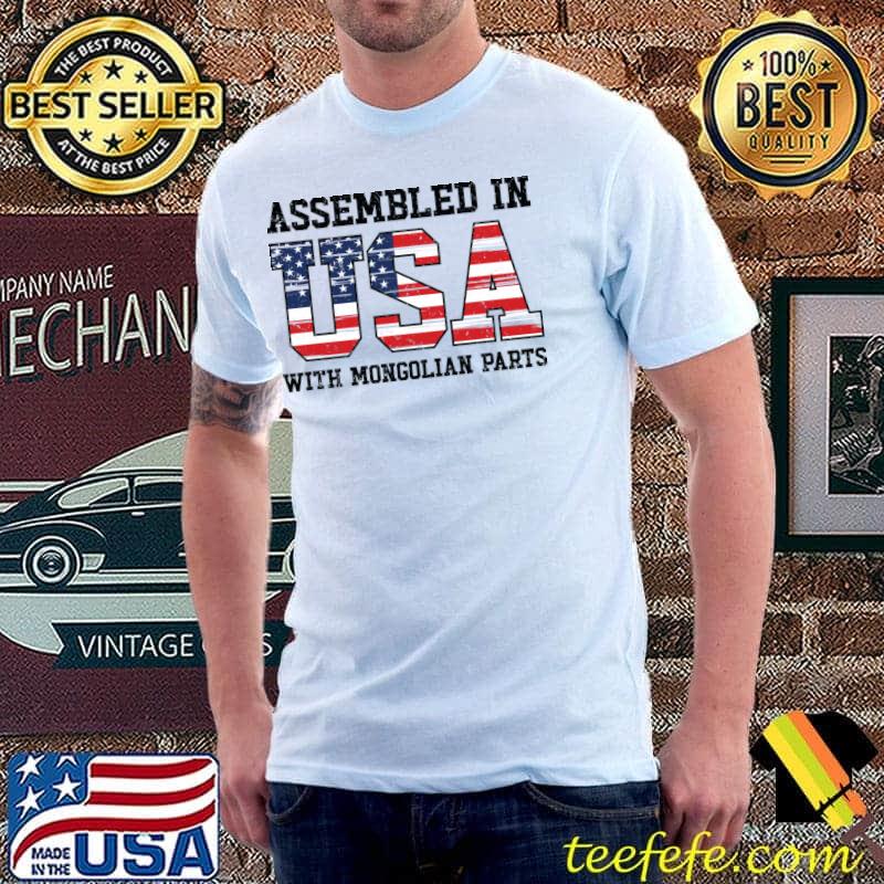 Assembled In Usa With Born Mongolian Mongolia American Citizenship T-Shirt