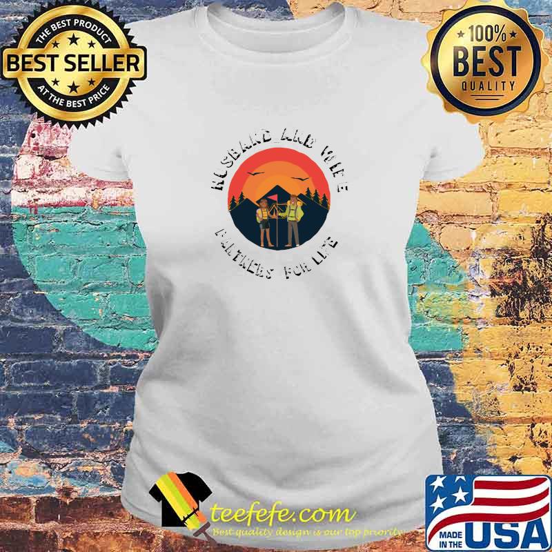 Awesome husband and wife camping partners camping lovers mountain vintage sunset T-Shirt Laides tee Awesome husband and wife camping partners camping lovers mountain vintage sunset T-Shirt Laides tee
